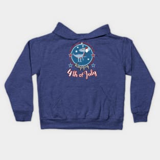 Happy 4th of July Cute Patriot Dinosaur Kids Hoodie